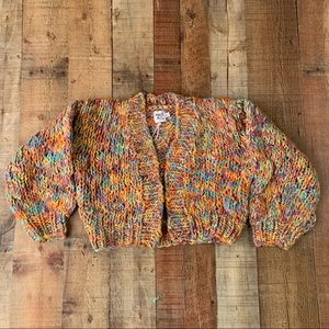 Princess Polly candy oversized chunky knit sweater balloon sleeves multi color